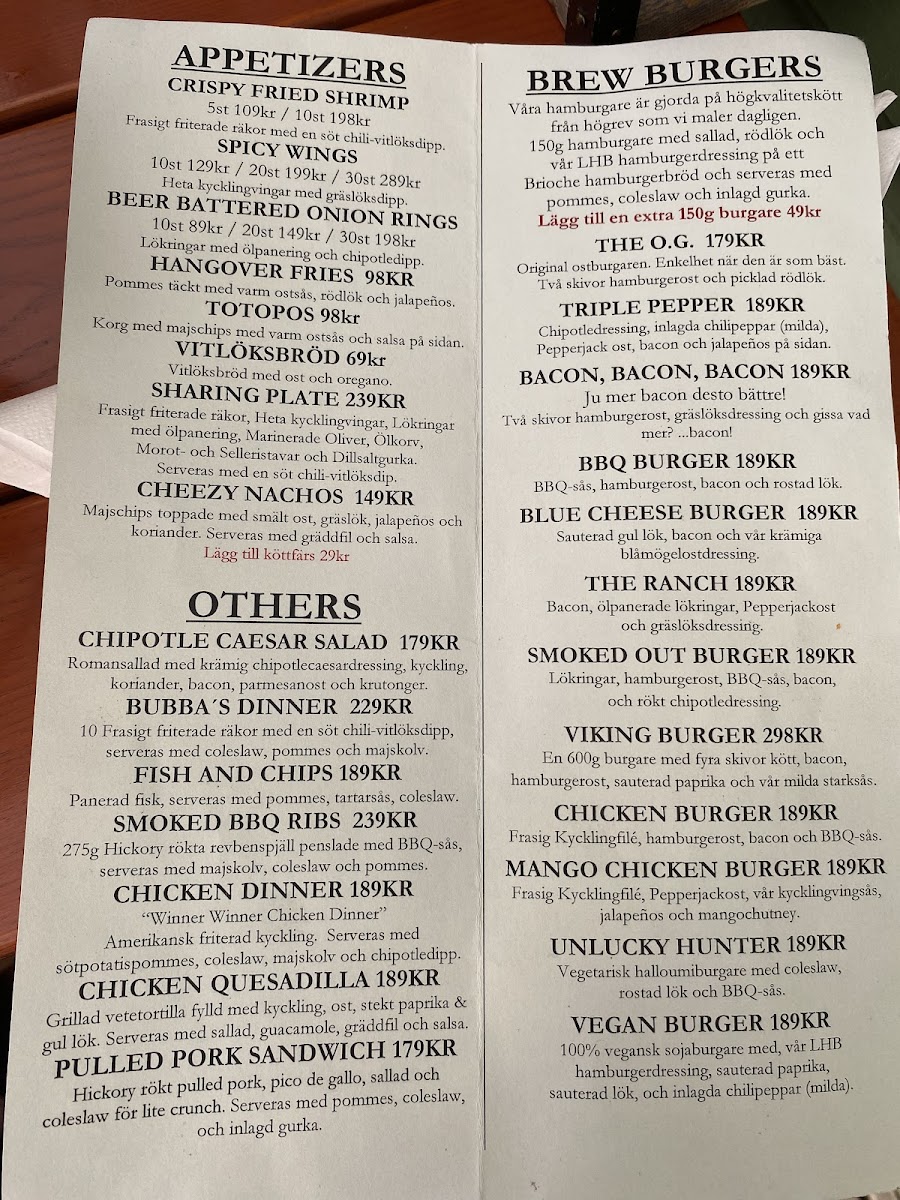 Menu Lock, Hop & Barrel Brewery Restaurant-1